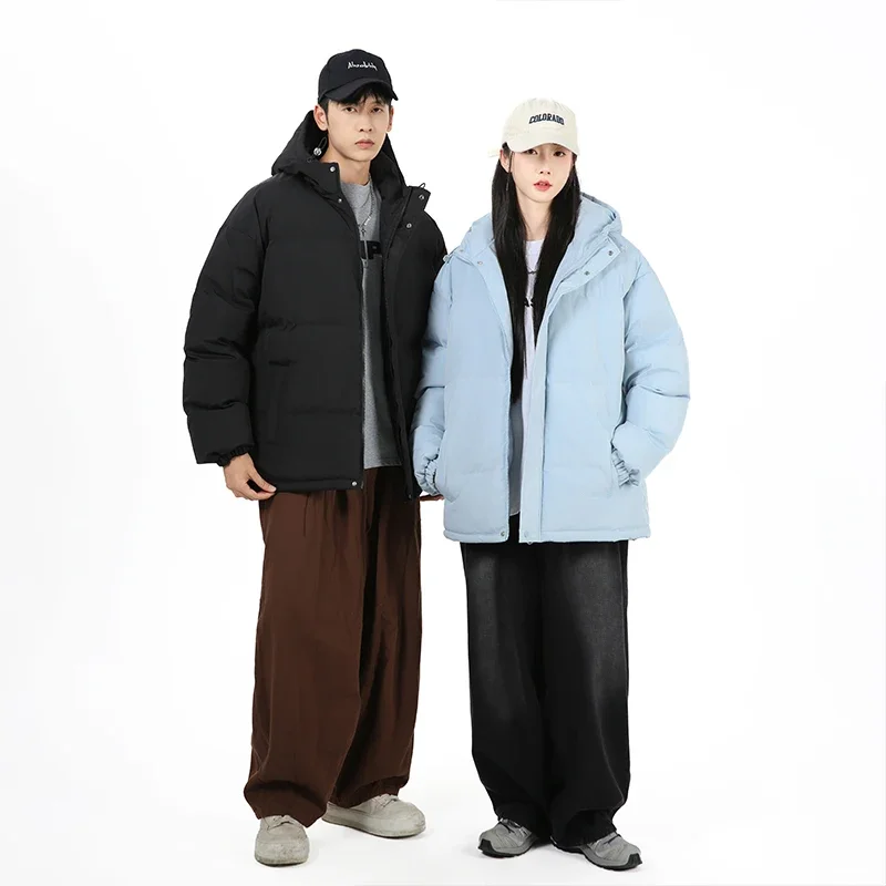 

Hooded Cotton-padded Jackets Couple Pure Cotton-padded Jackets Thickened Cotton-padded Jackets and Down Jackets MenUnisex Warm