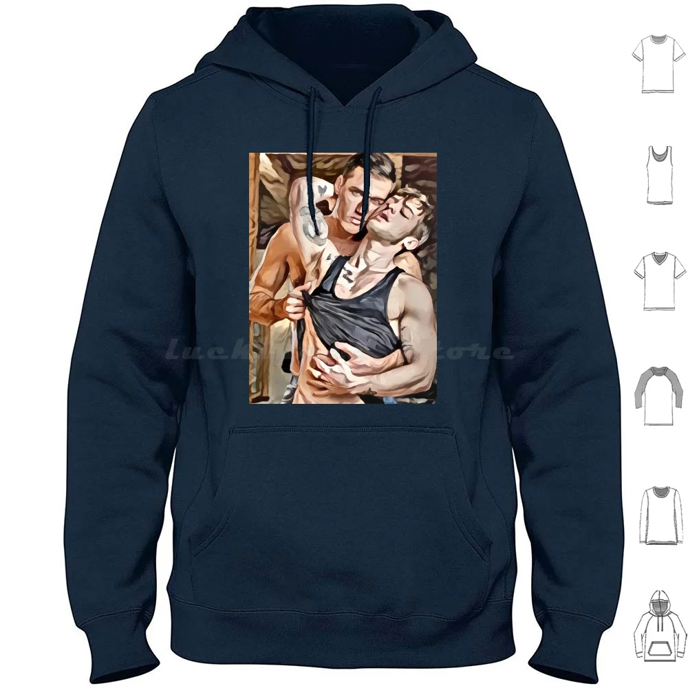 Lust & Seduction Hoodie cotton Long Sleeve Male Men Male Couple Male Art Art Men Couple Lovers Lust Erotic Erotic Art