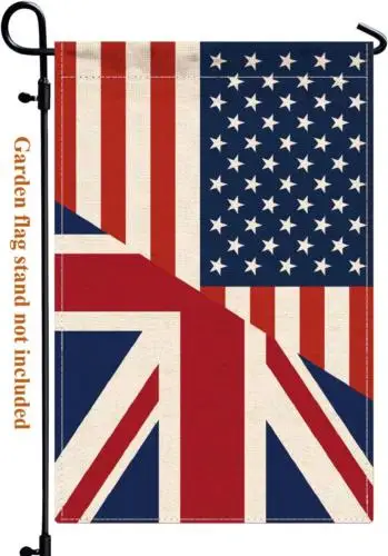 British USA Friendship Garden Flag,12X18 in Heavy Duty Great Britain UK America