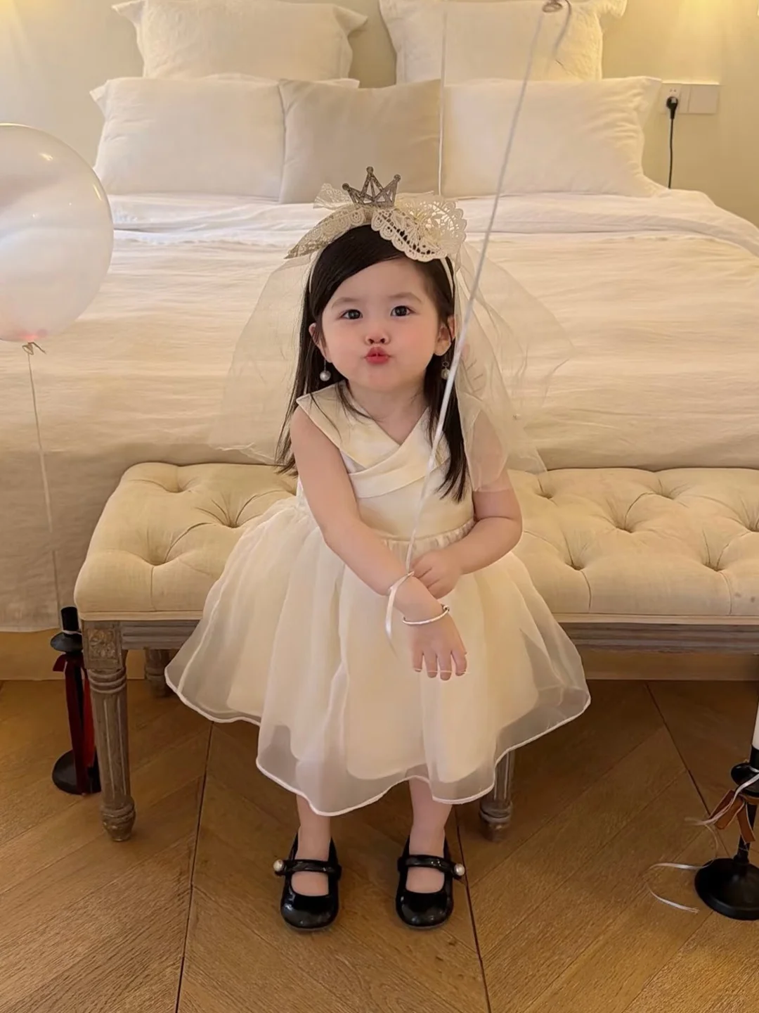robe-pour-filles-de-style-coreen-ete-belle-jupe-blanche-de-princesse-costume-de-fete-d'anniversaire-manches-courtes-manches-bouffantes-vetements-pour-bebe