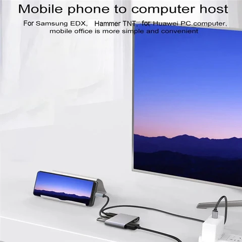 Док-станция 4-в-1 USB C HUB, совместимый с HDMI адаптер 4K/60 Гц, USB 3.0 HUB - HDMI PD100W, разветвитель USB C для MacBook станция dex samsung купить - №6