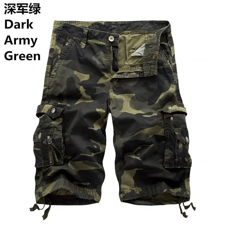 Summer men\'s camouflage Short Cargo Loose multipocket military trouser Fashion Work Short Pants Large Size