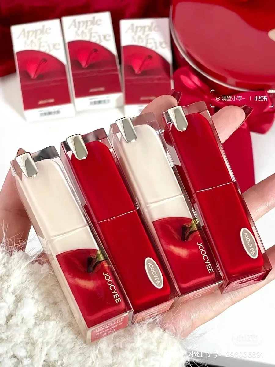 Joocyee I Apple You Collection Szminki Róż Rozświetlacz Puder Utrwalający Wielokolorowa Paleta Róż Matowy Błyszczący Makijaż