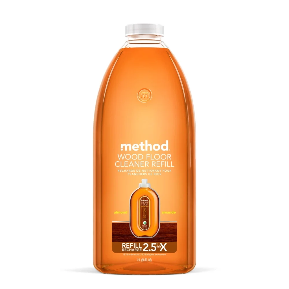 منظف الأرضيات الصلبة، عبوة بدون شطف، رائحة اللوز، بخاخ مريح، 68 أونصة، صديق للبيئة، خالي من القسوة، استخدام على الأرضيات المختومة