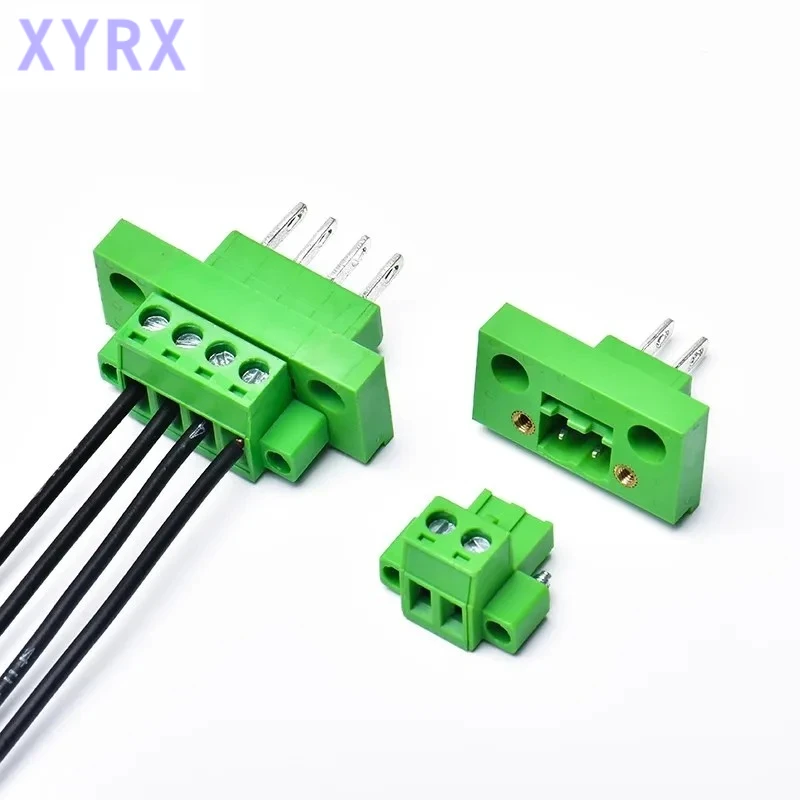 In spot 5Sets 3.81MM Pitch Through Wall Pluggable Terminal Blocks 15EDGWB 3.81 2/3/4/5/6/7/8pin Plug + Pin Header Socket Set