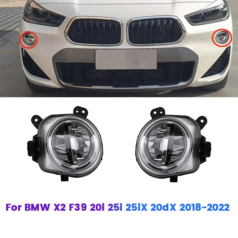 

Front Bumper LED Fog Lamp Light For BMW X2 F39 20I 25I 25Ix 20Dx 2018-2022 Car Daytime Running Light Replacement