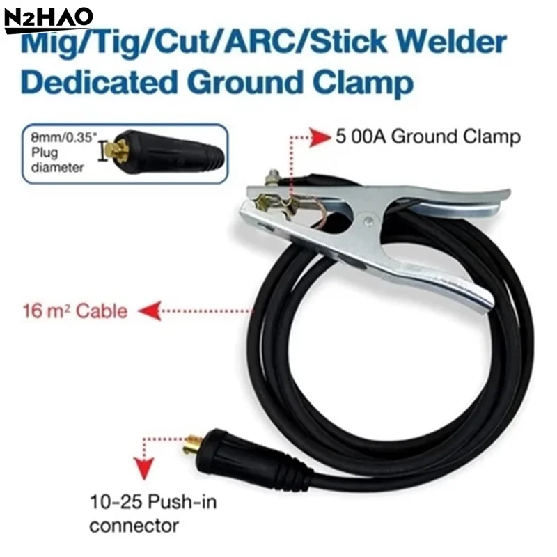 220V Welding Cable 2/5/7/10 M + Ground Cable 2/3 M Combo Set With Electrode Holder And Connector Universal Welding Cable Set