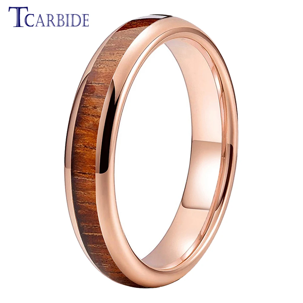 

TCarbide 4mm Womens Mens Tungsten Engagement Wedding Band Wood Inlay Ring Great Workmanship In Stock Comfort Fit