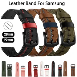 Band for Samsung Galaxy watch 7/4-6 classic/5/pro/Active 2 strap 20-22mm Leather bracelet Huawei Watch GT 4/2e/3/pro watchbands