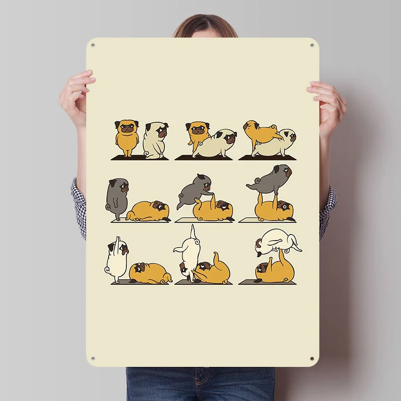 AcroYoga مع الصلصال مطبوعة ملصق تخصيص جدار الفن ريترو خمر معدن القصدير علامات للمنزل غرفة الحمام ديكور رجل الكهف #1