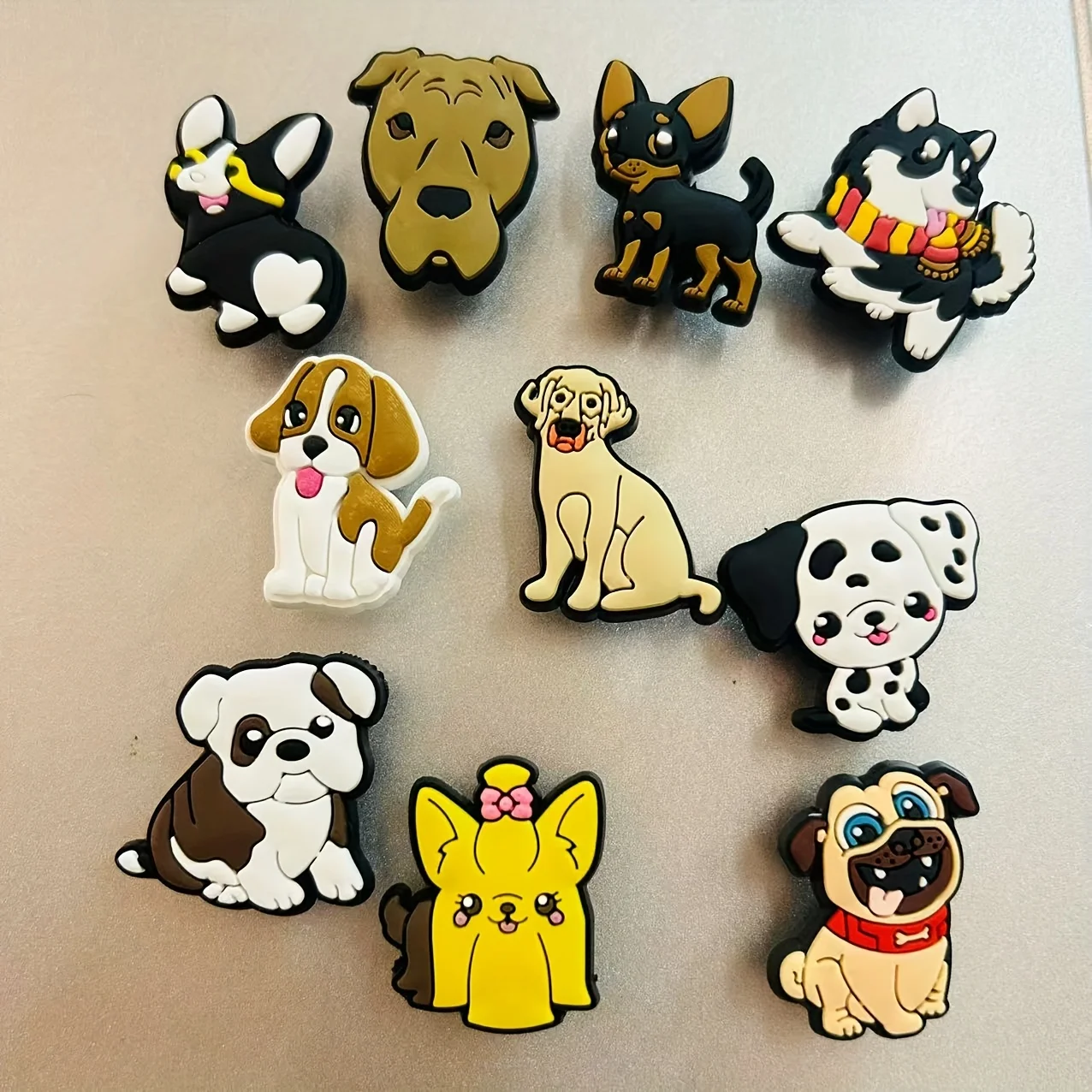 10 Refrigerator Magnets - Whimsical Cartoon Dog Magnets for Decoration, Suitable for Kitchens, Office Whiteboards