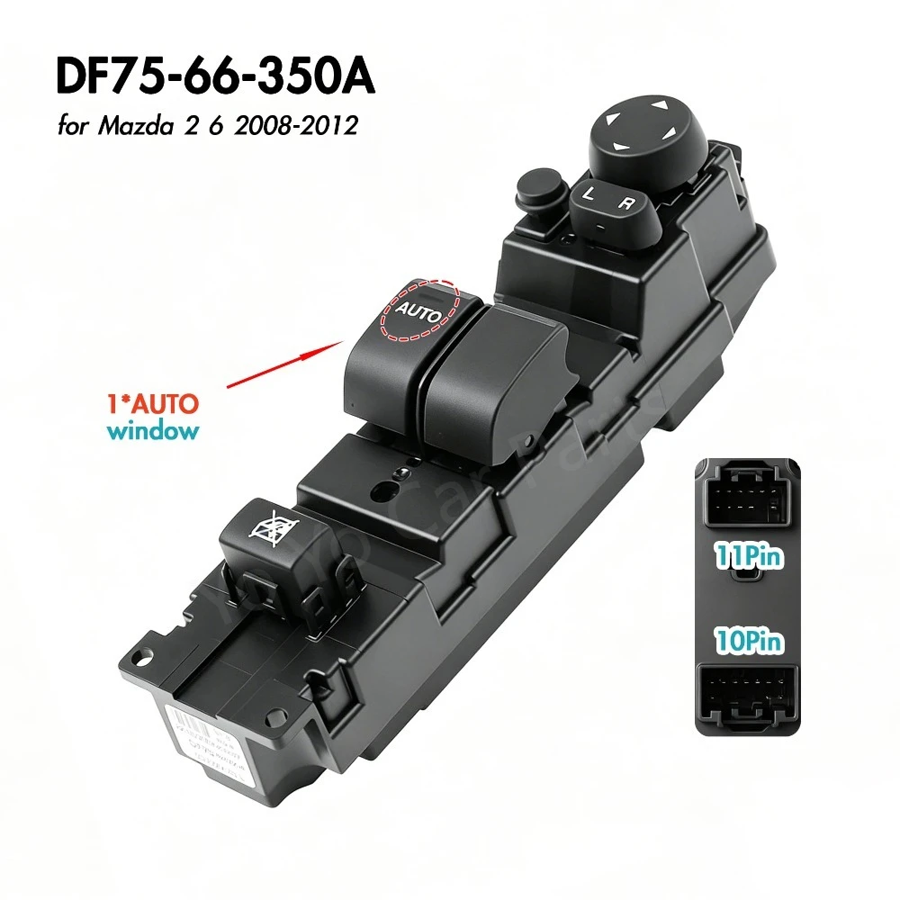 DF75-66-350A 03124270 For Mazda 2 6 2008-2012,Front Left Driver Side Electric Power Window Switch Glass Lifter Control Button view 2