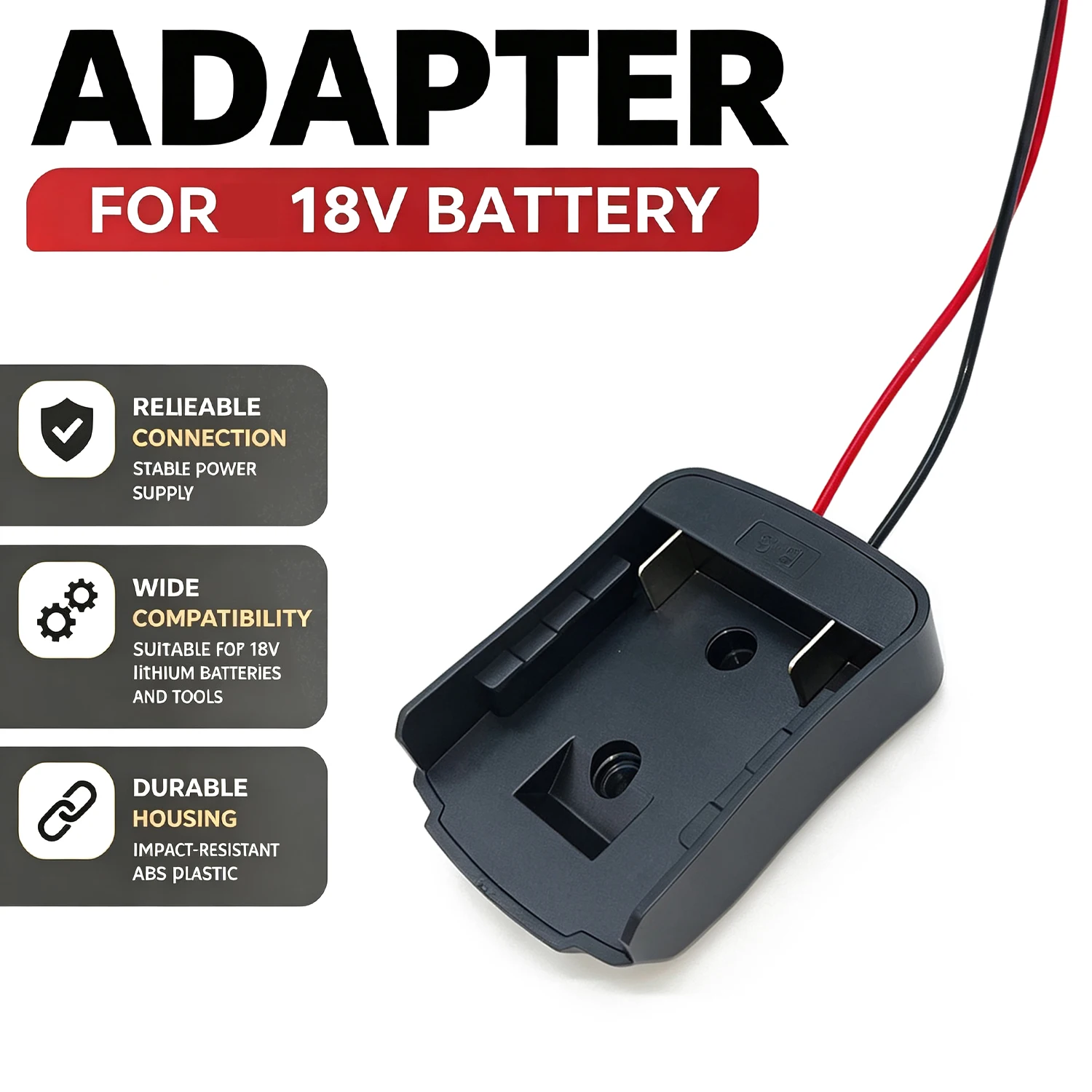 Battery Adapter for Bosch 18 V Li-ion Battery,Power Wheels Adapter Connector Dock 14 AWG Wires for Bosch BAT609 BAT618G