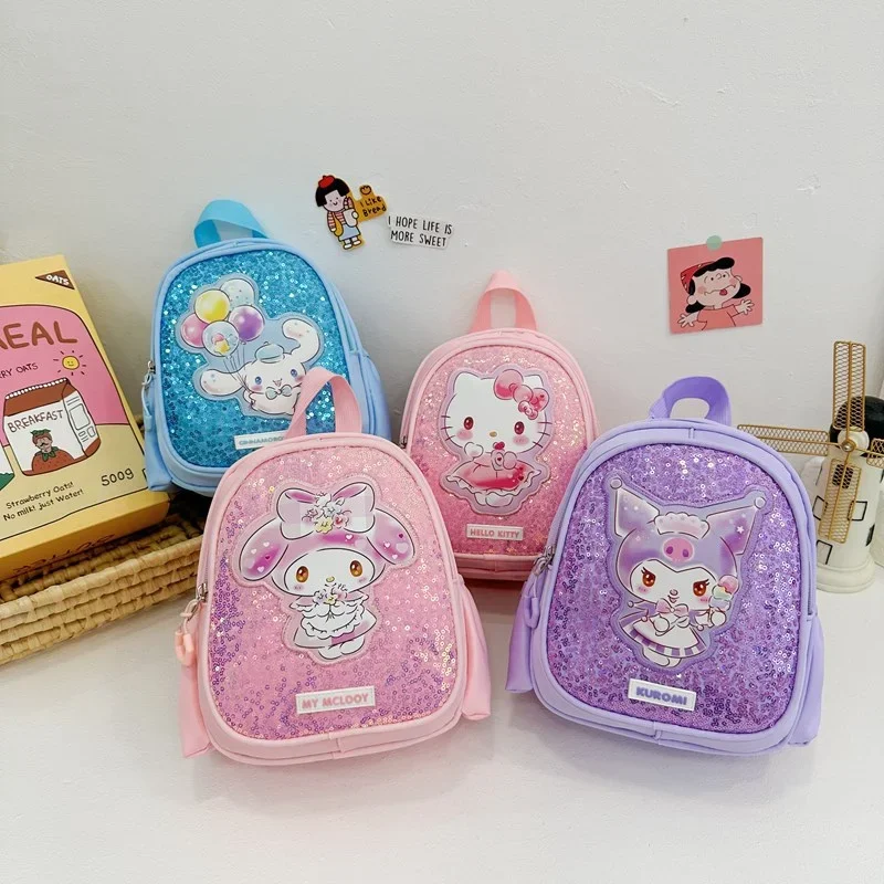 

Sanrio Hello Kitty Cute and Sweet Student School Bag Kulomi Cartoon Children's Fun Fresh Printed Sequins Large Capacity Backpack