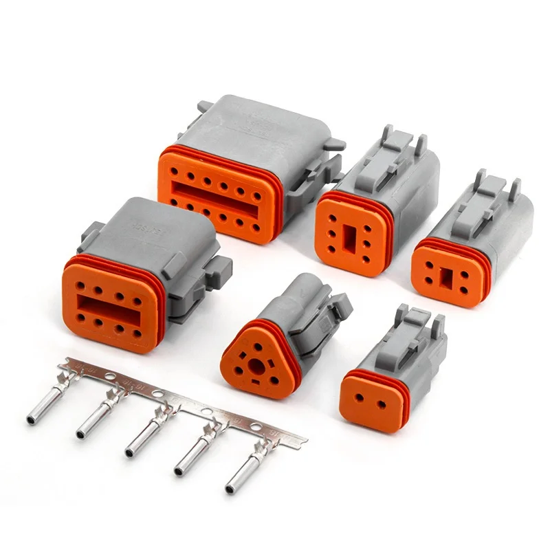 1Set DT Waterproof Automotive Connector Plug Kit DT06-2S/DT04-2P 3P 4P 6P 8P 12P Male Female Plug Socket For Automobile 22-16AWG