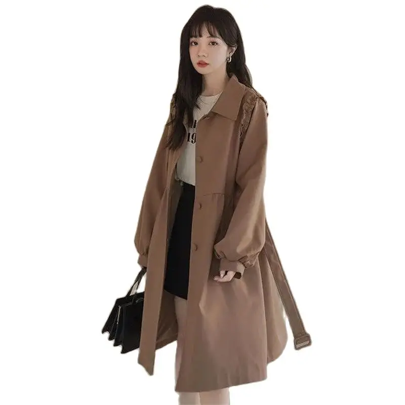 

Windbreaker Coat Women's Spring And Autumn Fashion 2023 New Outerwear Long-Sleeved Trench Coat Single-Breasted Ladies Jacket
