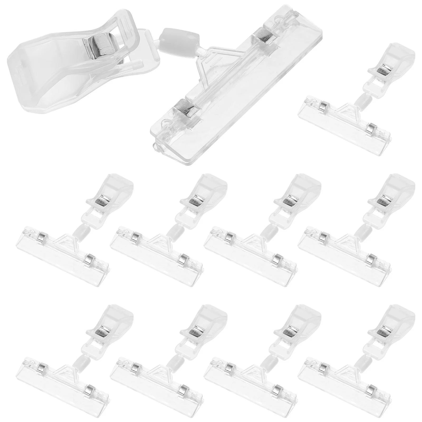 

10Pcs Price Tag Clips Clear Sign Holder Rotatable Supermarket Display Merchandise Sign Holders Retail Store Supplies
