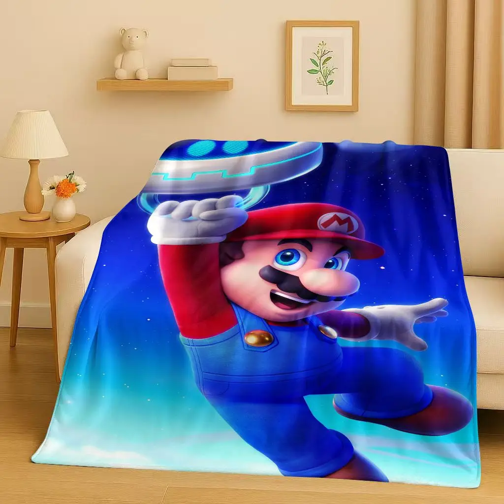 ثلاثية الأبعاد سانريو ماريو لعبة الكرتون هدية الكريسماس الفانيلا بطانية ، فائقة لينة الدافئة أفخم رمي للمنزل غرفة نوم غطاء أريكة تتحول لسرير السفر #5