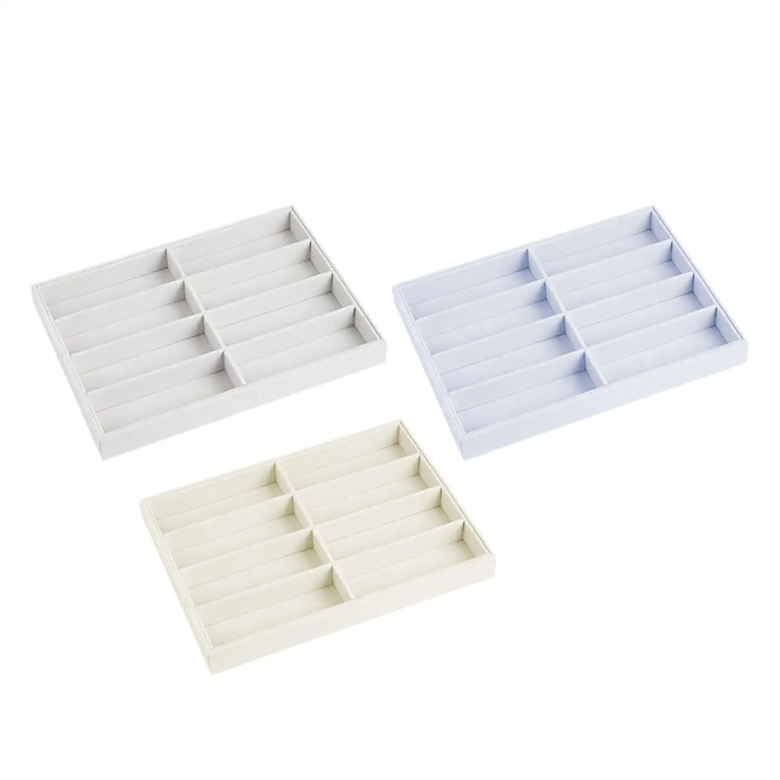 Sunglasses Organizer Tray 8 Grids Jewelry Display Organizers Sturdy Eyeglasses Storage Box for Bedroom Store Tabletop Home