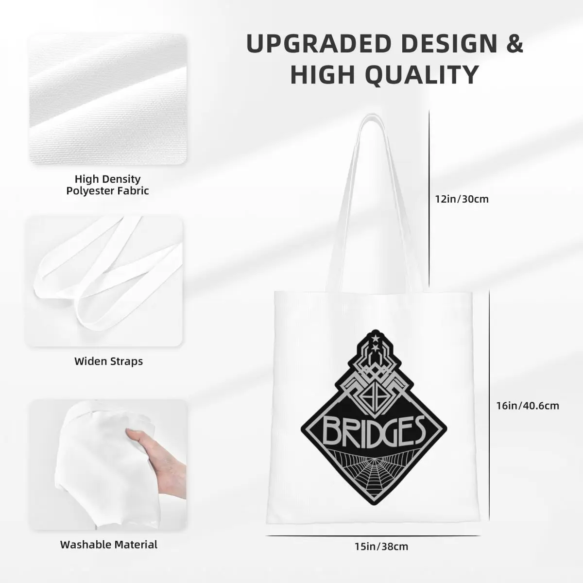 النساء الرجال جسر إكسبيديشن 1 شعار حمل الحقائب قماش الموت الذين تقطعت بهم السبل حقيبة بقالة لحقائب اليد سيدة