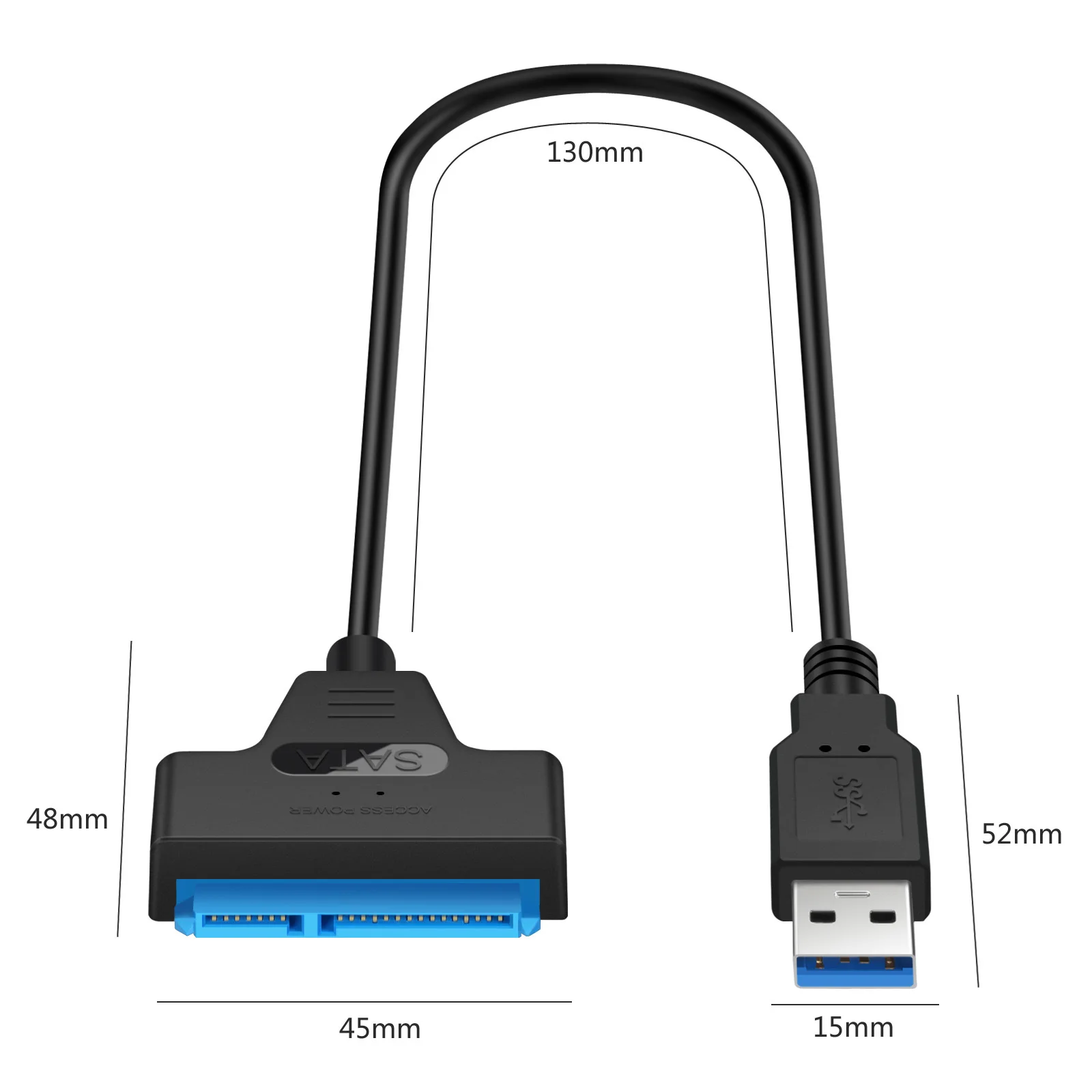 USB 3.0 SATA 3 Sata To USB Adapter Lên Đến 6 Gbps Hỗ Trợ 2.5 Inch Bên Ngoài SSD HDD Ổ 22 Pin Sata III