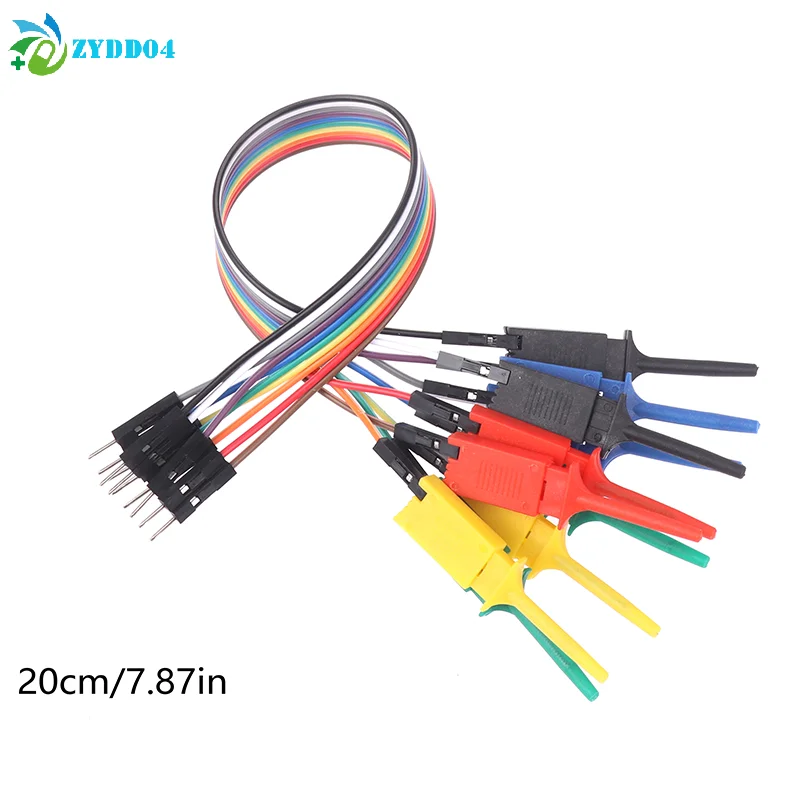 ●20cm 10P High Efficiency Test Hook Clip Logic Analyzer Cable Gripper Probe Test Clamp For Chips Pins Connecting Testing