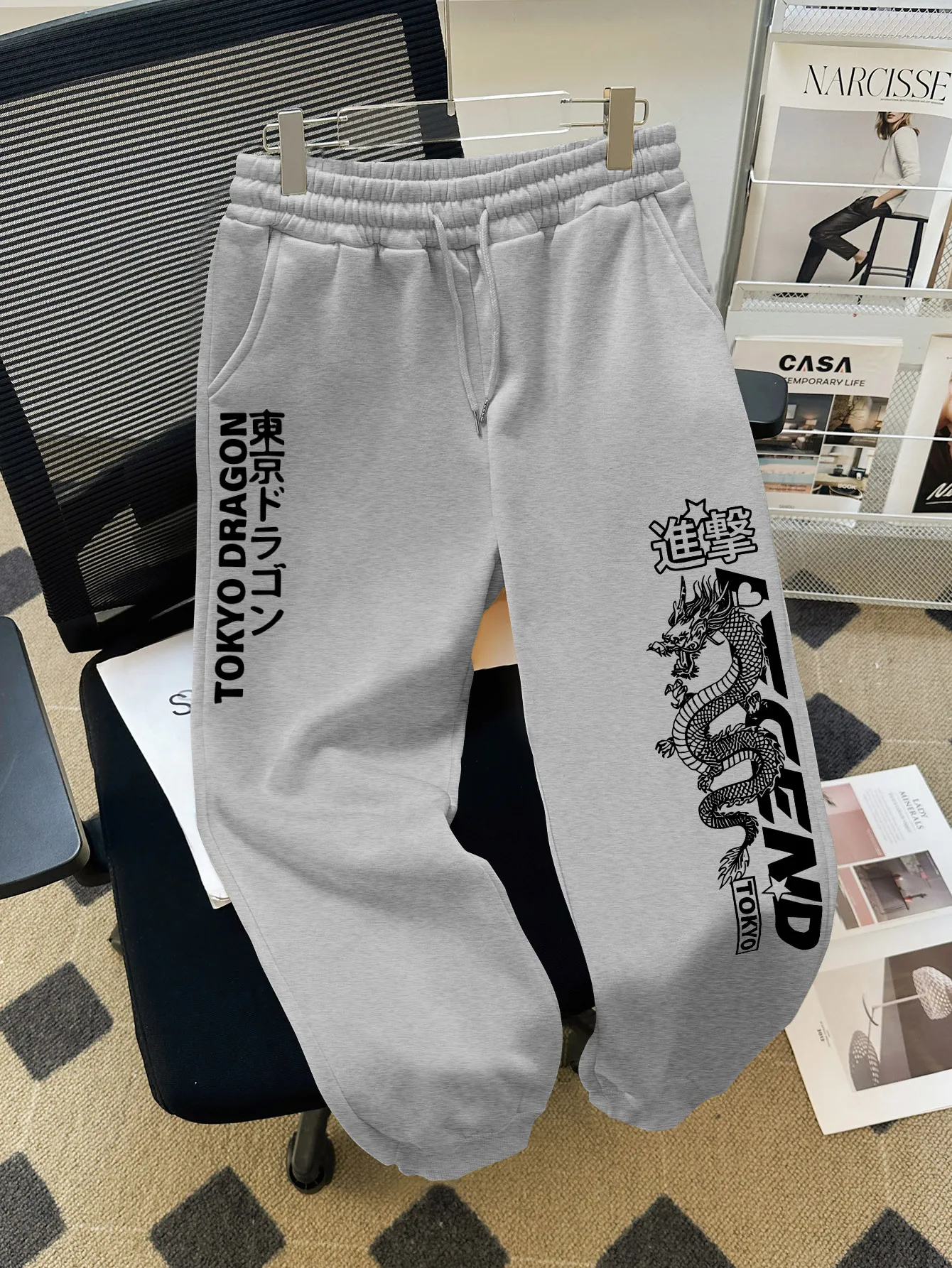 

Мужские повседневные брюки для бега с принтом дракона, токио-драконом и текстом, осенние и зимние брюки для уличной одежды и повседневных видов Y2K