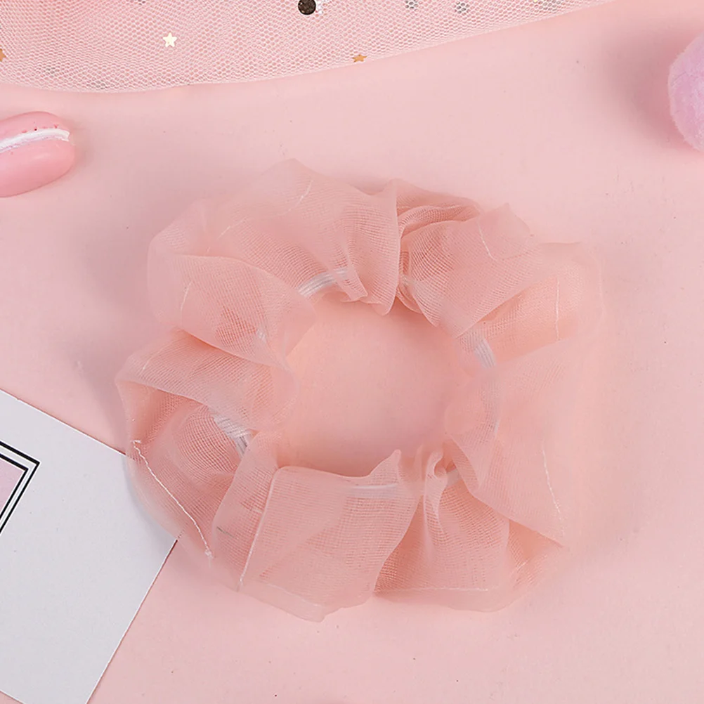 

6pcs Organza Hair Scrunchies Soild Color Elastic Hair Bands Hair Scrunchy Hair Ties Ponytail Holder (Assorted Color)