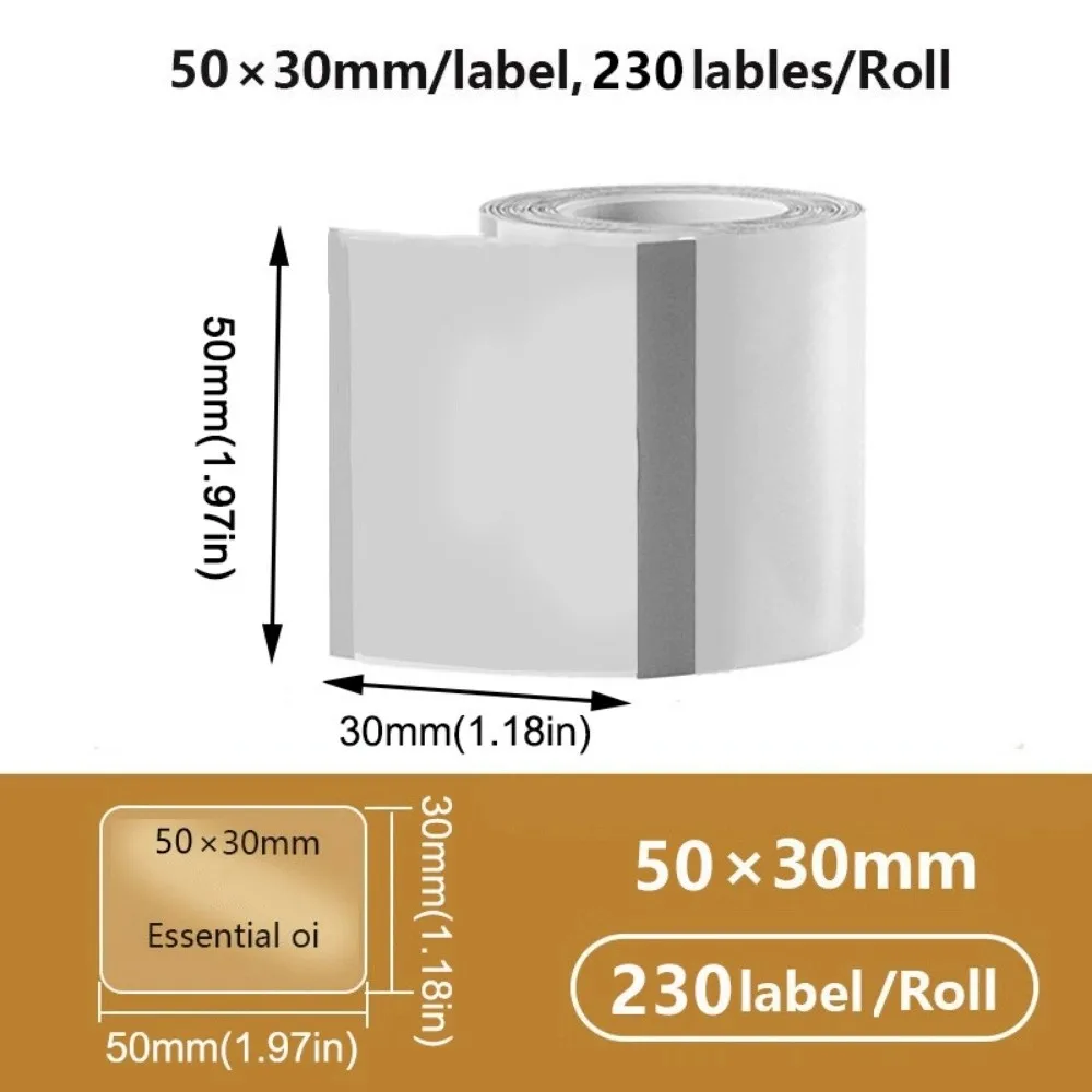 

230Pcs Transparent Blank Label Sticker DIY Waterproof Thermal Printing Paper Square/Round Anti-Scratch Self-Adhesive Label