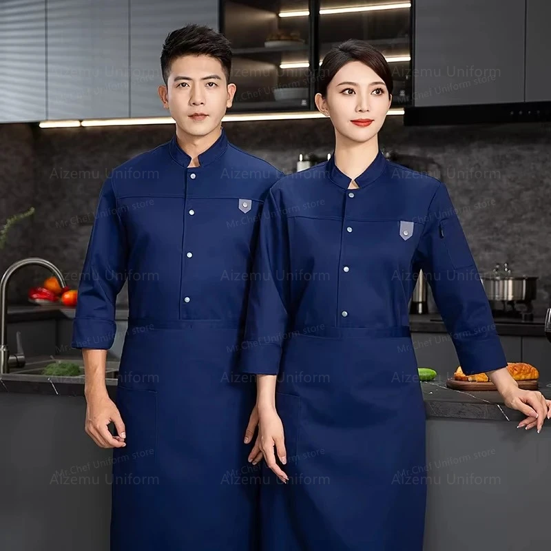 Veste de Chef grise à manches longues, uniforme de chef, manteau de cuisinier, T-shirt de Chef, uniforme de travail de boulanger, vêtements de serveur, Restaurant, hôtel, Logo pour femmes