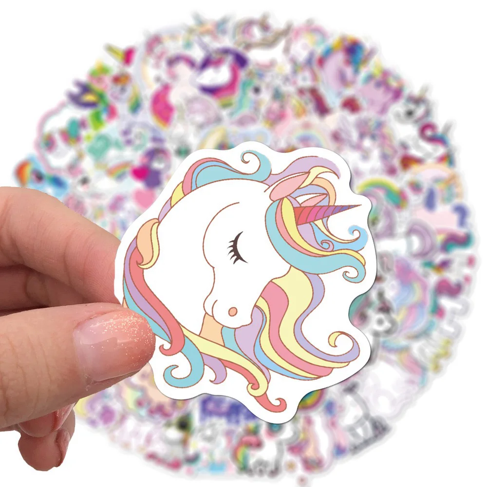 10/30/50/100 adet sevimli hayvanlar pembe Unicorn karikatür Sticker DIY günlüğü telefon dizüstü bagaj kaykay Graffiti çıkartmaları çocuk için