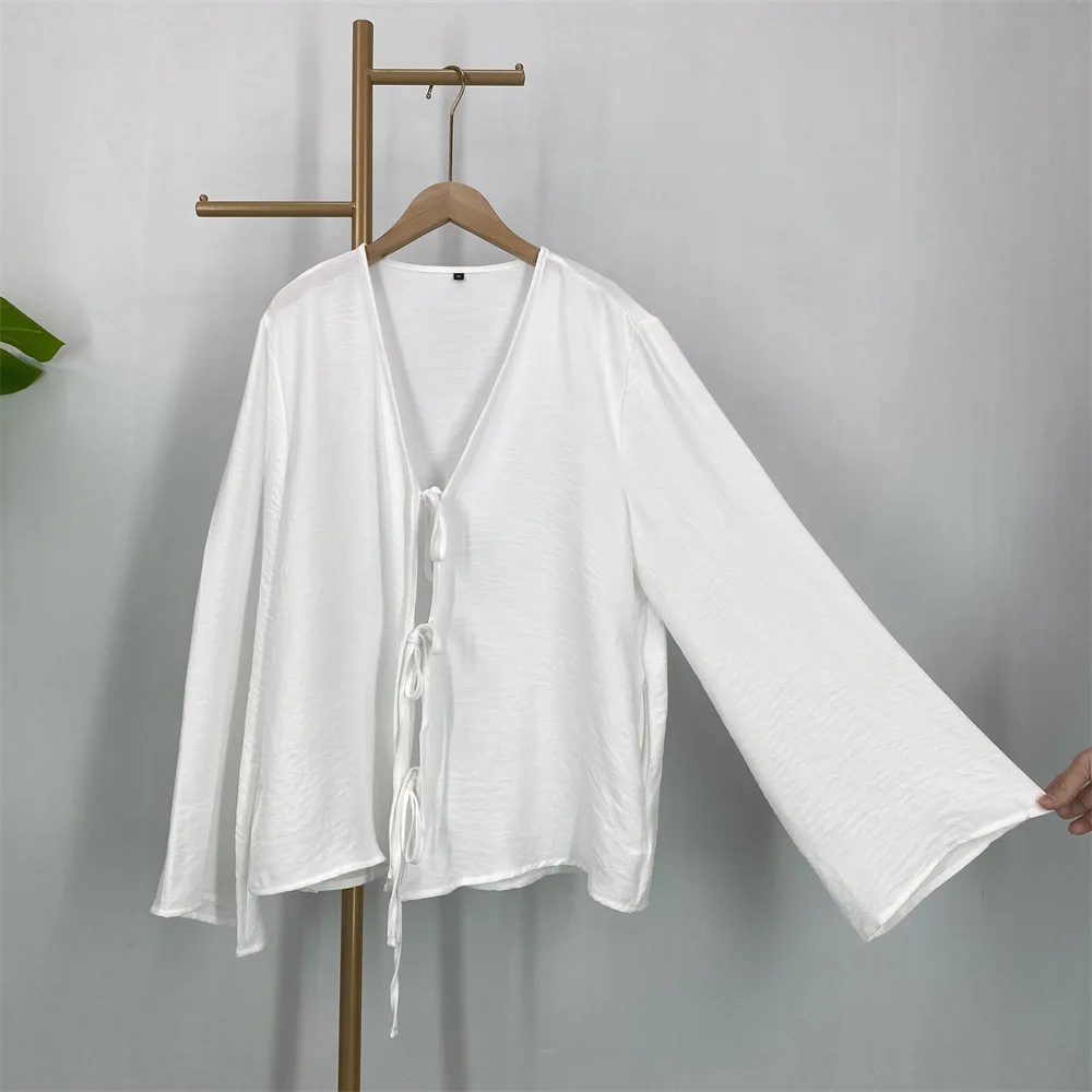 

Ramadan Eid Casual Plain Kimono Tops Kaftan Modest Muslim Abayas for Women Islam Clothing Arabic Dubai Blouses Femme Musulmane