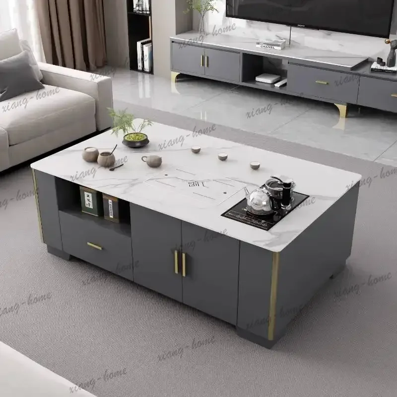 Factory Direct Modern Storage Coffee Table Designer Luxury Wooden White Coffee Table Center Nordic Saving Mesa De Centro Sala Fu
