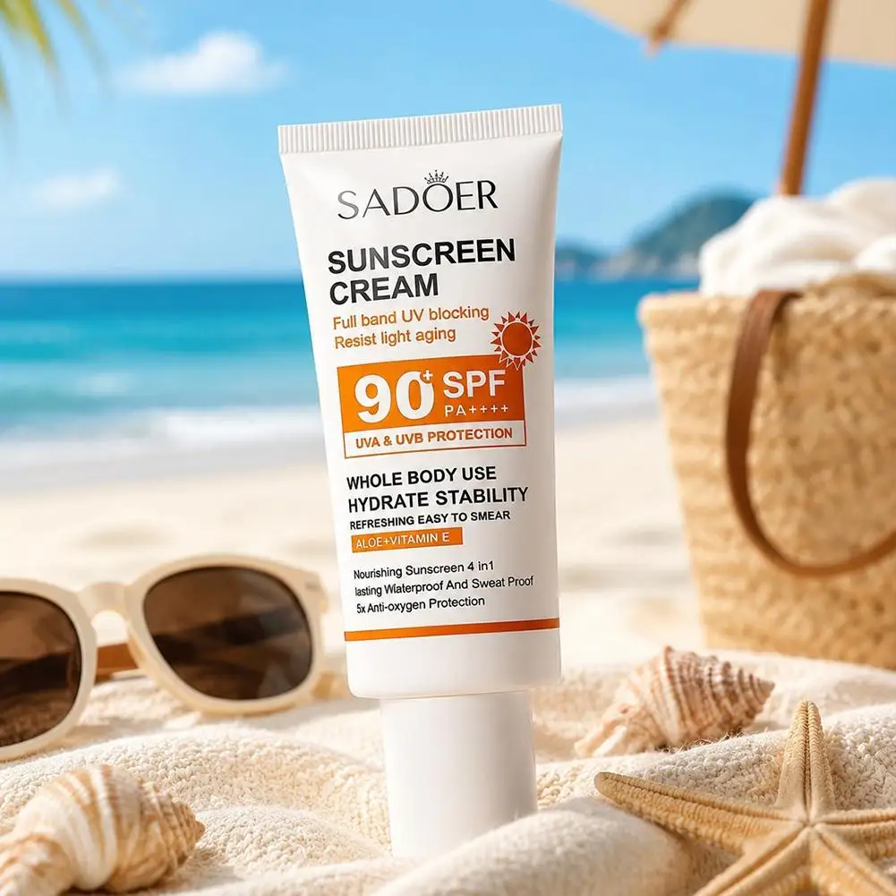 Aloe Vitamin Nourishing Body Face Sunscreen Gel 50g 4-in-1 Nourishing Sunscreen Lasting Waterproof Sweat Proof UV Sun Protection