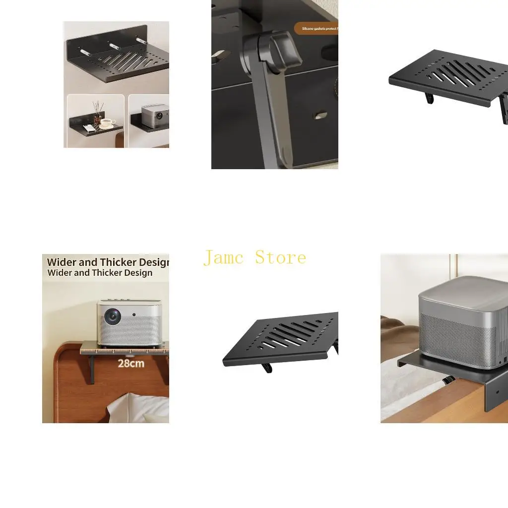 LX0B Multiangle Adjustable Projector Bracket Shelf Not Need To Drill Hole Perfect For Living Room And Conference Room Setups