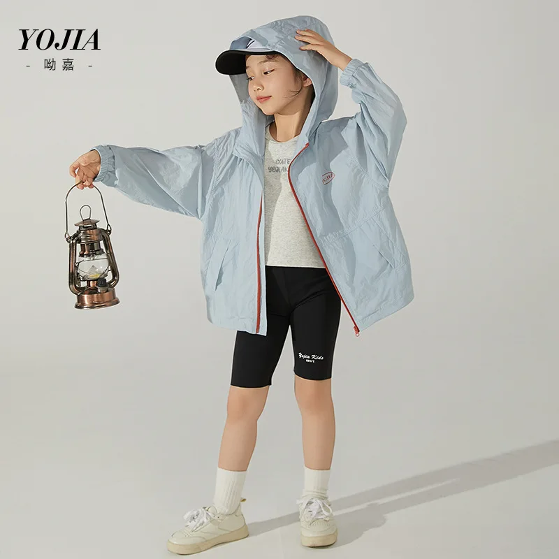 Kid Coat Cardigan Children Sun Protection Clothes 2024 New UPF50+ Girls UV Protective Coat Big Children Summer Hoodie