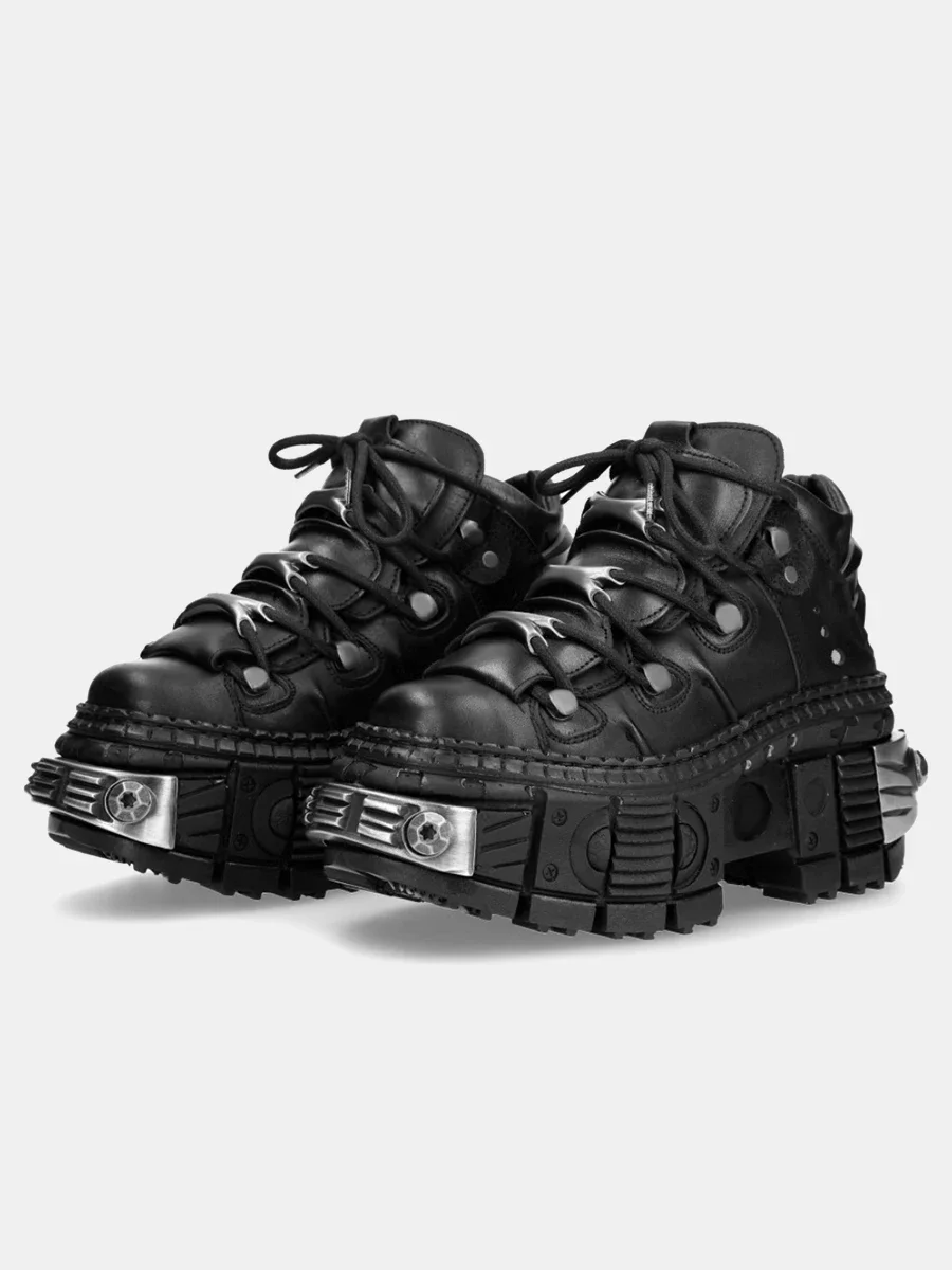 2026 New Fashion Retro Tank-Soled Shoes Metal High-Top Shoes Thick-Soled Real Leather Shoes Punk Platform Style Shoes Women/men