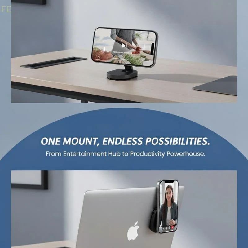 

[F] 3-in-1 Suction Mount Magnetic Phone Holder Rotatable Wall Mountable Magnetic Stand Adjustable Portable Cell Phone Holder