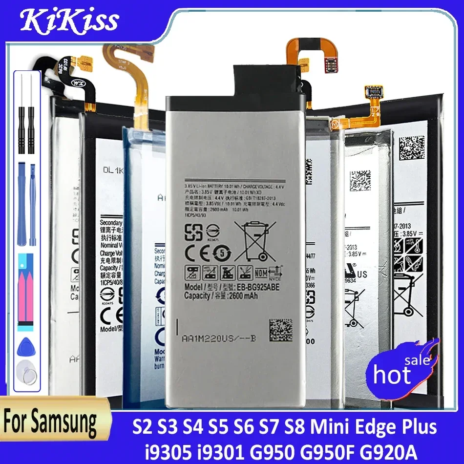 Battery For Samsung Galaxy S2 S3 S4 S5 S6 S7 S8 Mini Edge Plus SM G930F/A i9305 i9301 G950 G950F G920A/S/L G7106 G7100 G960 G965