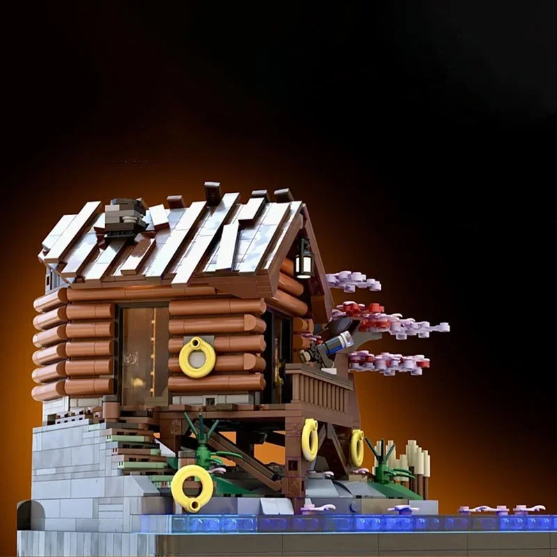 1587 pièces MOC Maison de cabane en bord de lac Whispering Pines, modèle iconique, cadeau de Noël, blocs de construction, architecture, idée de jouet DIY, briques pour enfants