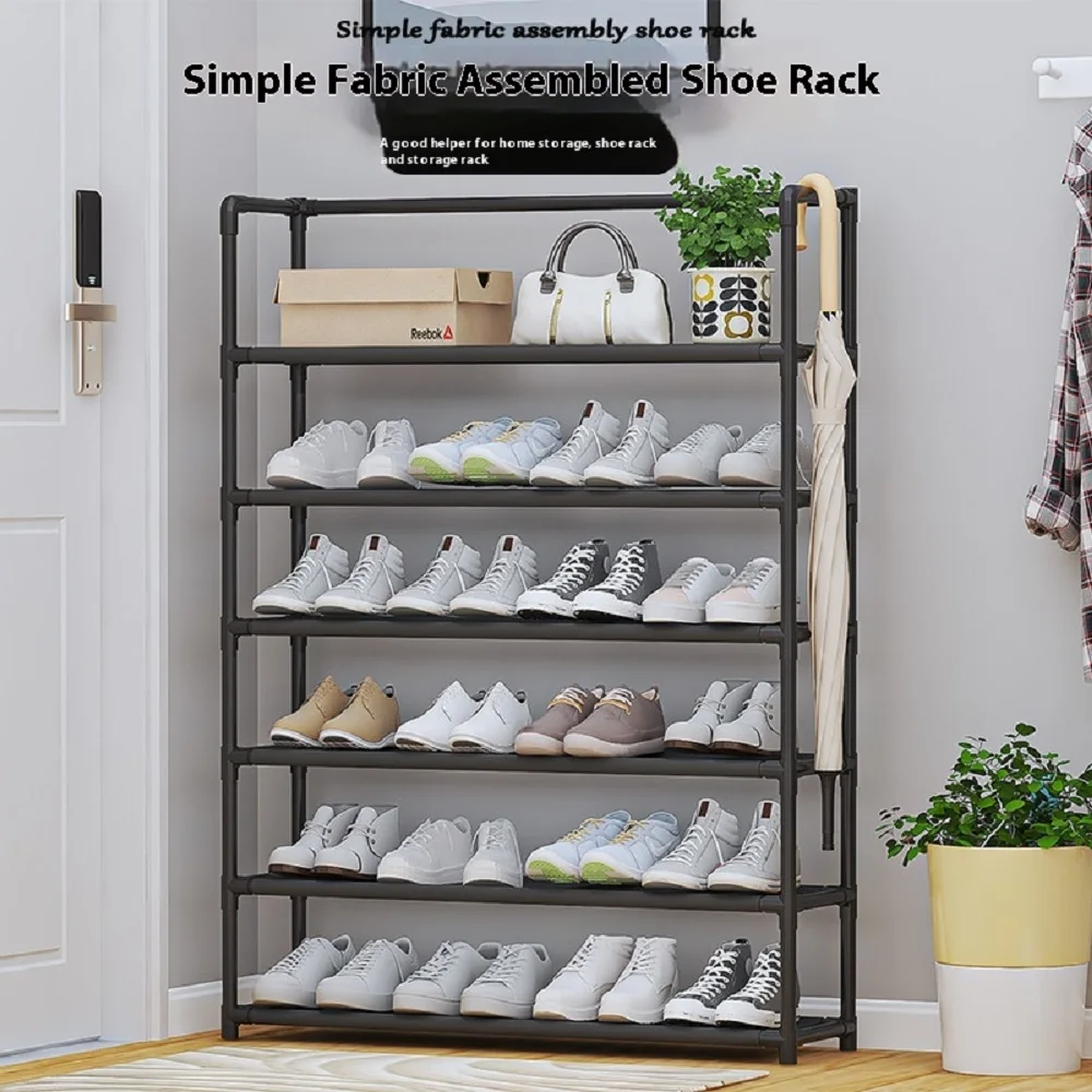 4/5/6 Layer Shelf Living Room Storage Rack Assembled Shoe Rack Portable Shoe Shelf Metal Shoe Rack  Bedroom Storage Rack