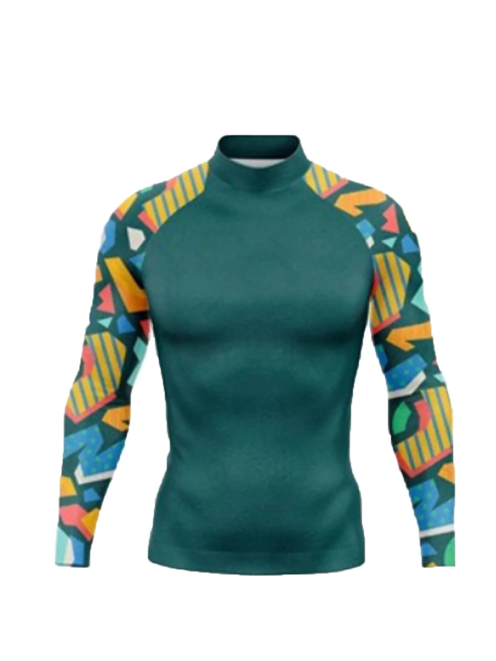 Men Swim Surfing T-shirt Beach UV Protection Swimwear Rash Guard Long Sleeve Diving Wetsuit Summer Apparel Tight Wear