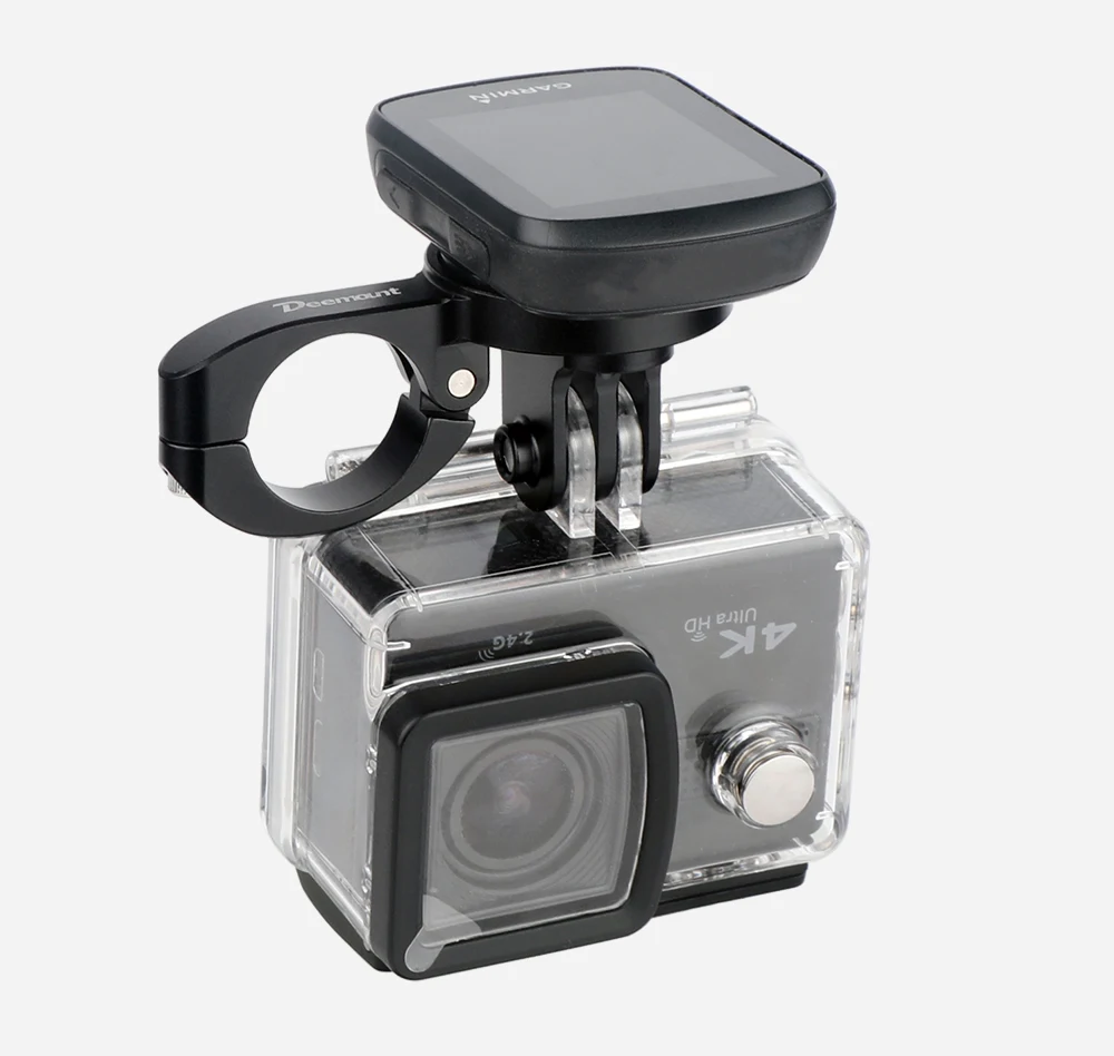 Deemount Fahrradcomputerhalter Ständer TT Lenker Tachohalterung inkl. 3 Adapter für GARMIN Bryton Wahoo, passend für GoPro-Kamera – Detail 14