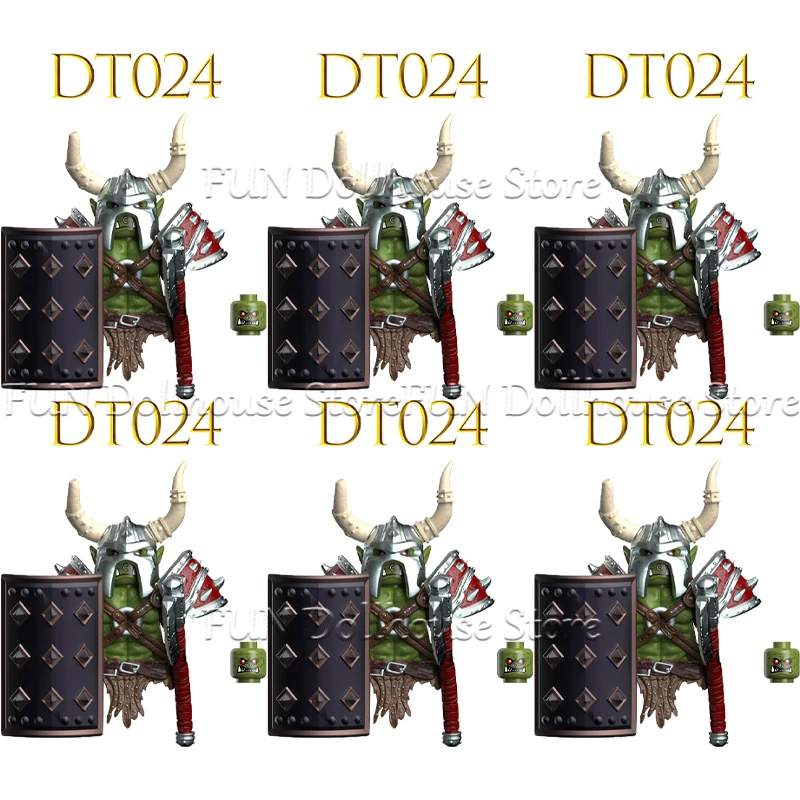 Mittelalterliche Militärische Ork Soldat Action-figuren Bausteine Skelett Krieger Arme Ninja Schwert Schild Montieren Modell Ziegel Spielzeug