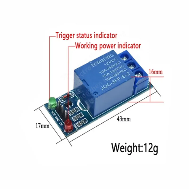 1PCS 5V 12V low level trigger 1 Channel Relay Module interface Board Shield For PIC AVR DSP ARM MCU Arduino