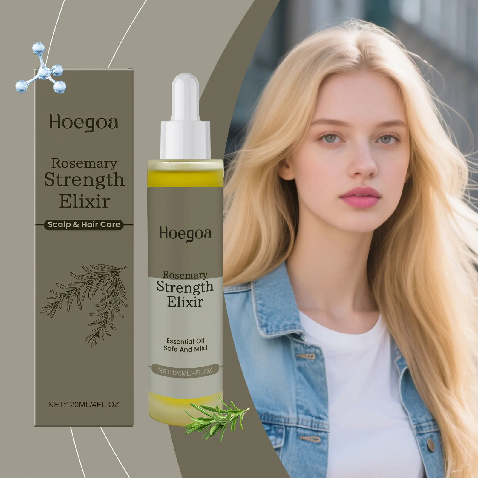 

Rosemary Hair Serum for Daily Hydration, Helps Nourish Hair Boost Smoothness Shine Refresh Scalp & Improve Damaged Hair Strands