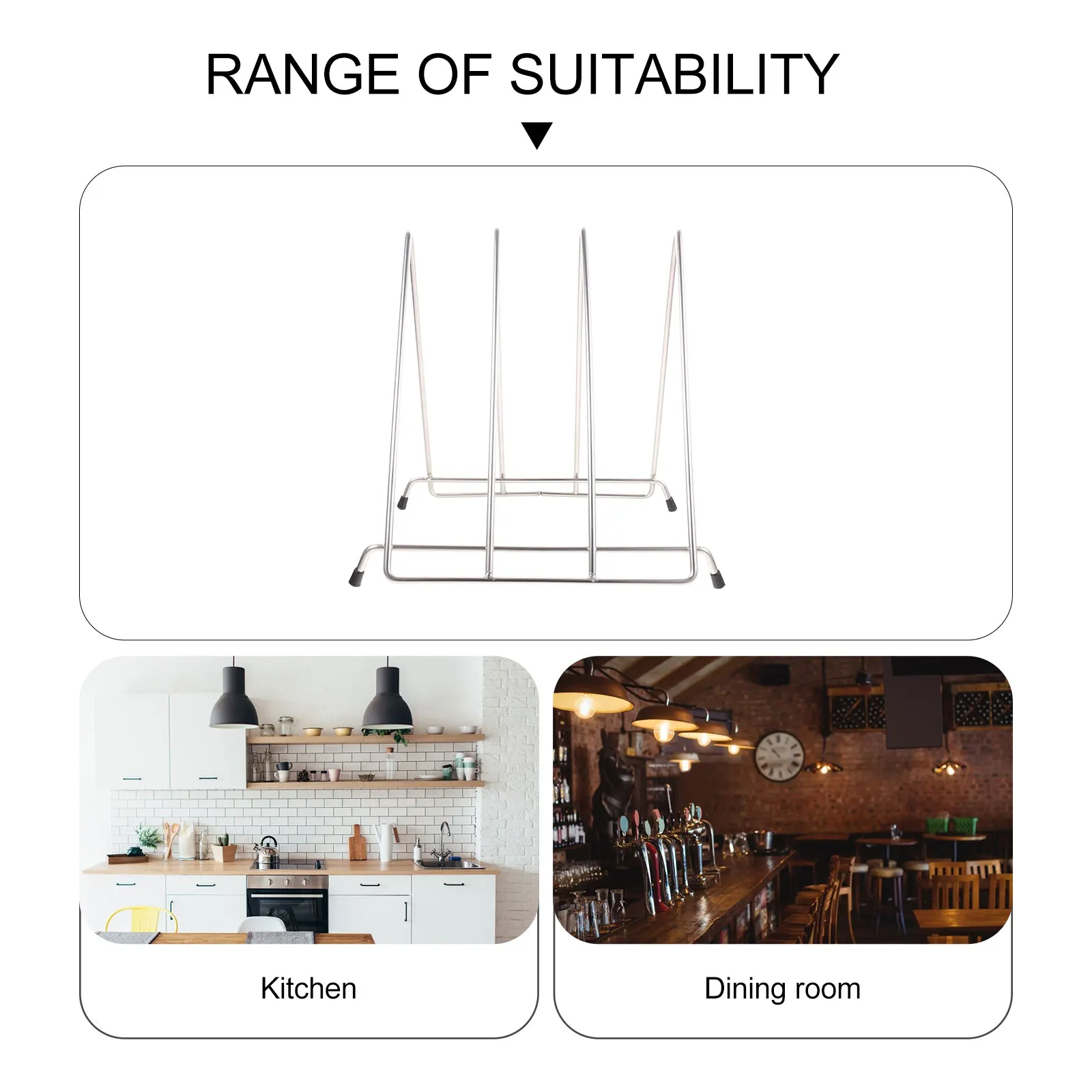 

Stainless Steel Cutting Board Rack Vegetable Storage Countertop Holder Kitchen Hole