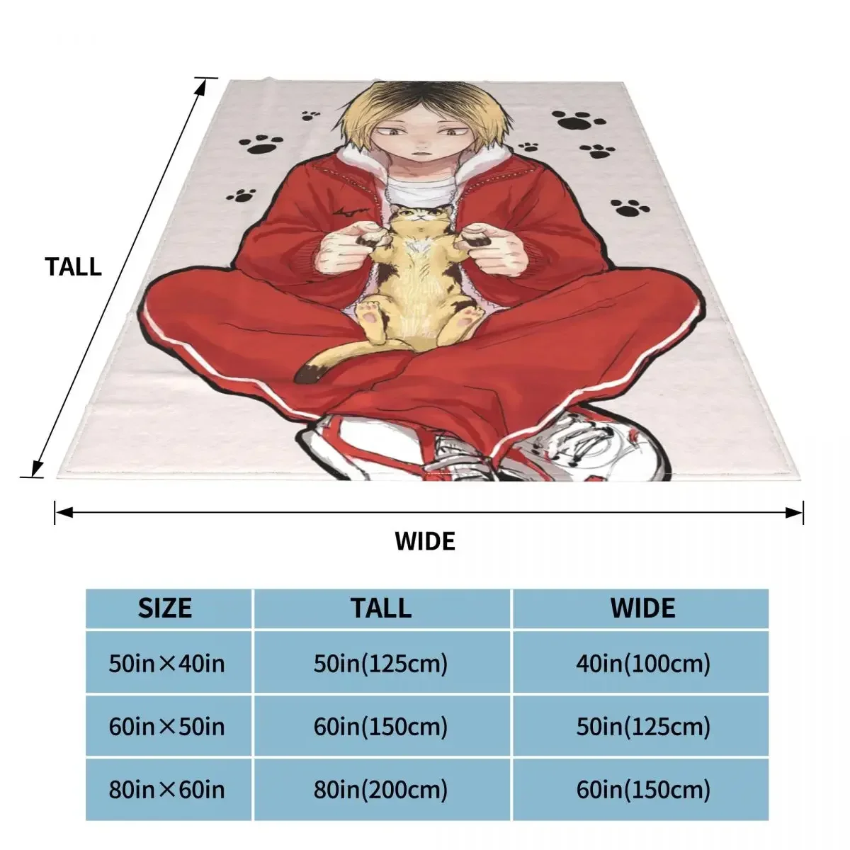 كنما كوزوم اليابانية أنيمي الصوف بطانية رمي محبوك ، مفرش سرير دافئ ناعم محمول ، بطانيات الأريكة المنزلية ، Haikyuu