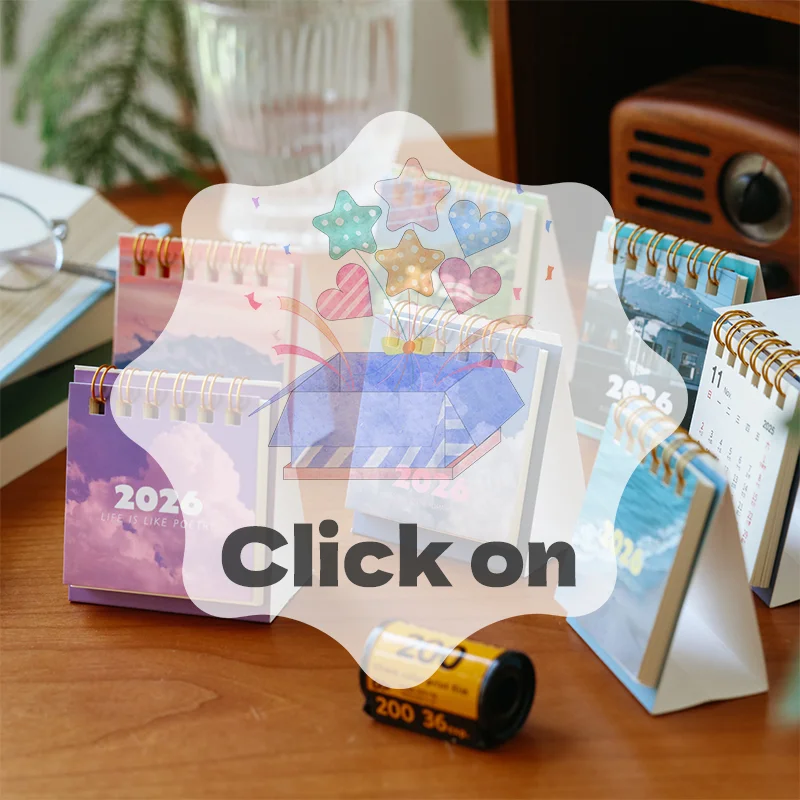 

Пейзажный мини-настольный календарь на 2026 год, креативный календарь-планировщик, настольный орнамент, украшение, офисные канцелярские принадлежности