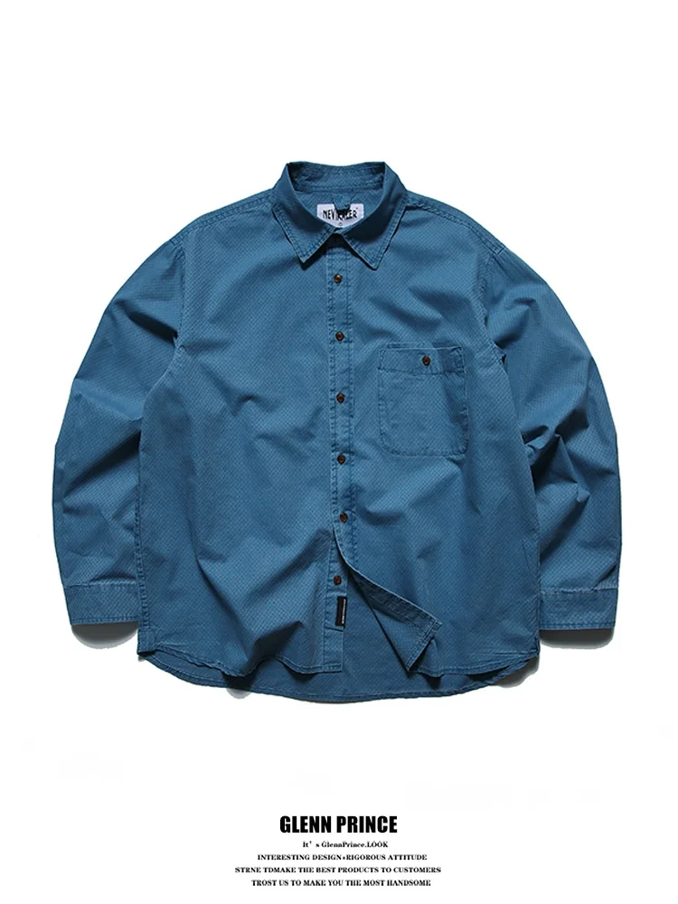 

GPstudio American Waed Pure Cotton Texture Workwear Long Sve irt Men's Casual irt Spring Commute Loose Fit Youth Trend